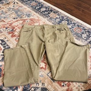 Mens American Eagle Flex Original Straight Dark Khaki/Green Jeans